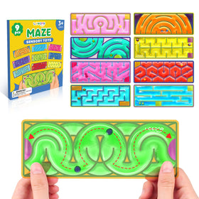 LESONG 9-pack sensory fidget mazes overview for focus.
