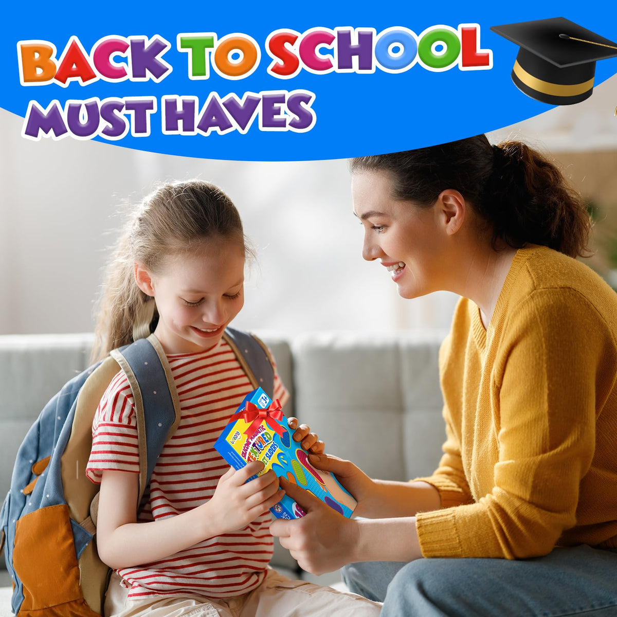 LESONG set shown as party favors and classroom prizes with colorful magnets.