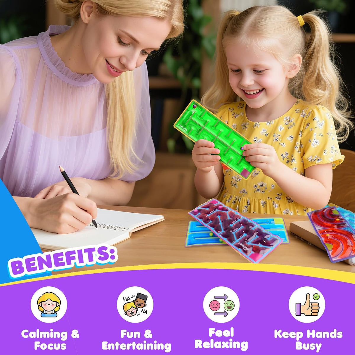Lesong sensory maze toy quiet office use: discreet stress relief at work.