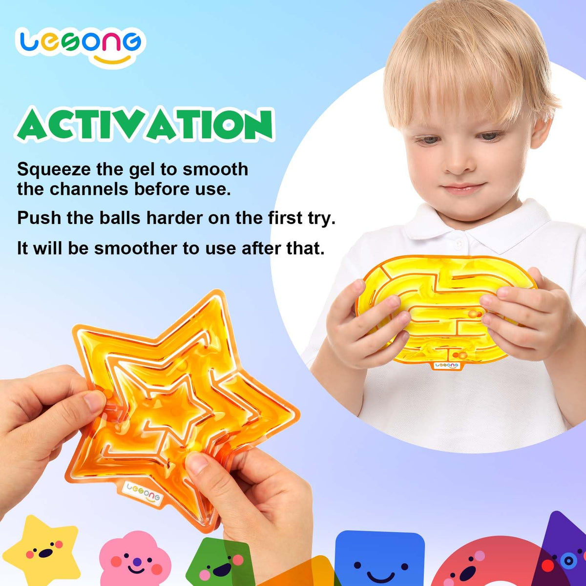 LESONG maze ball-2 provides vibrant colors to support visual focus during quiet time