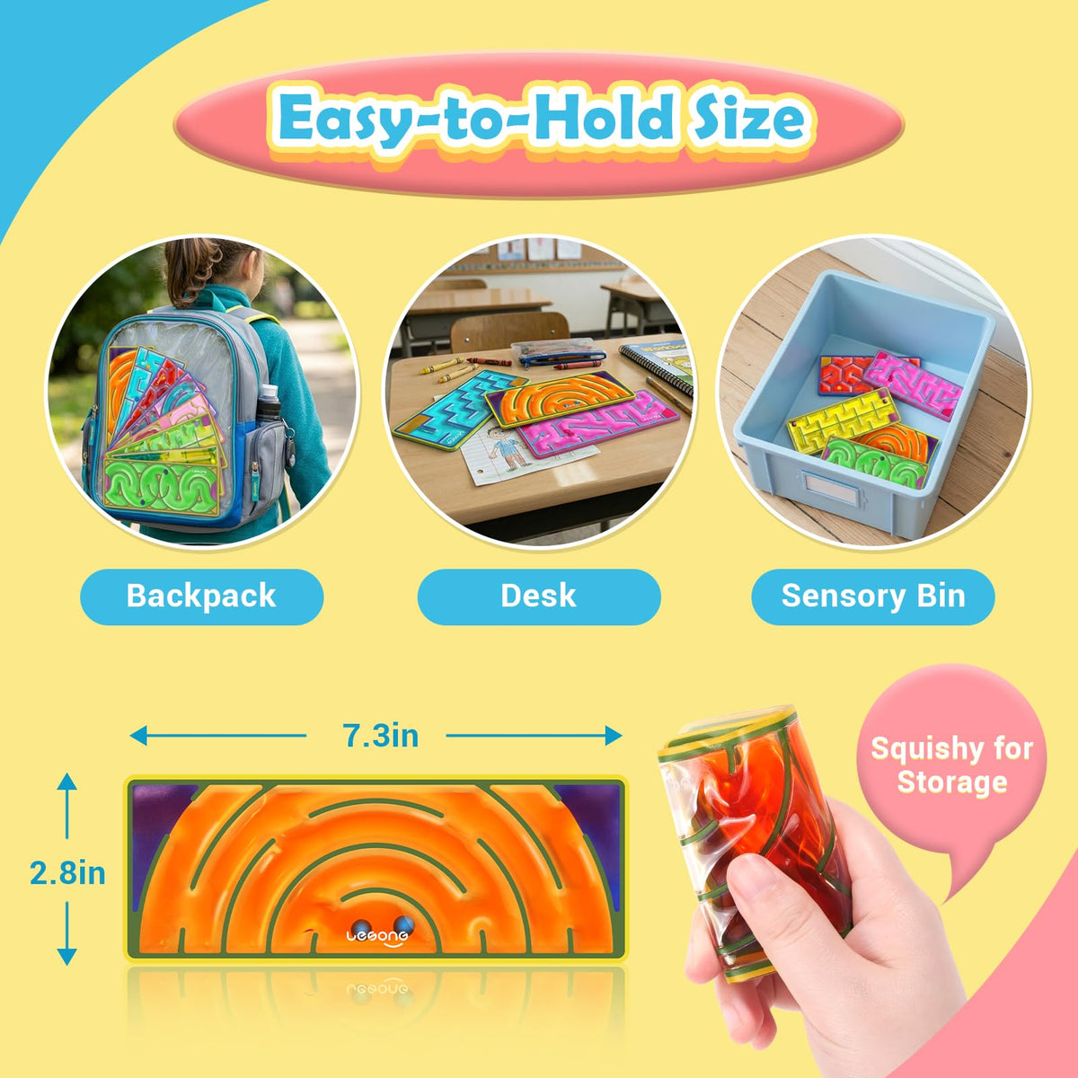 LESONG travel-friendly fidget toy in car or bag.