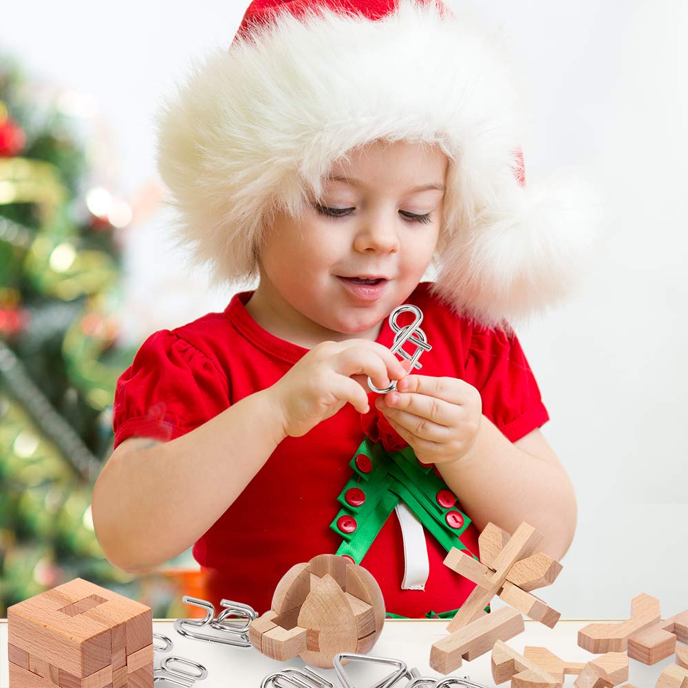 LESONG wooden block puzzle, smooth edges, safe for kids and adults.