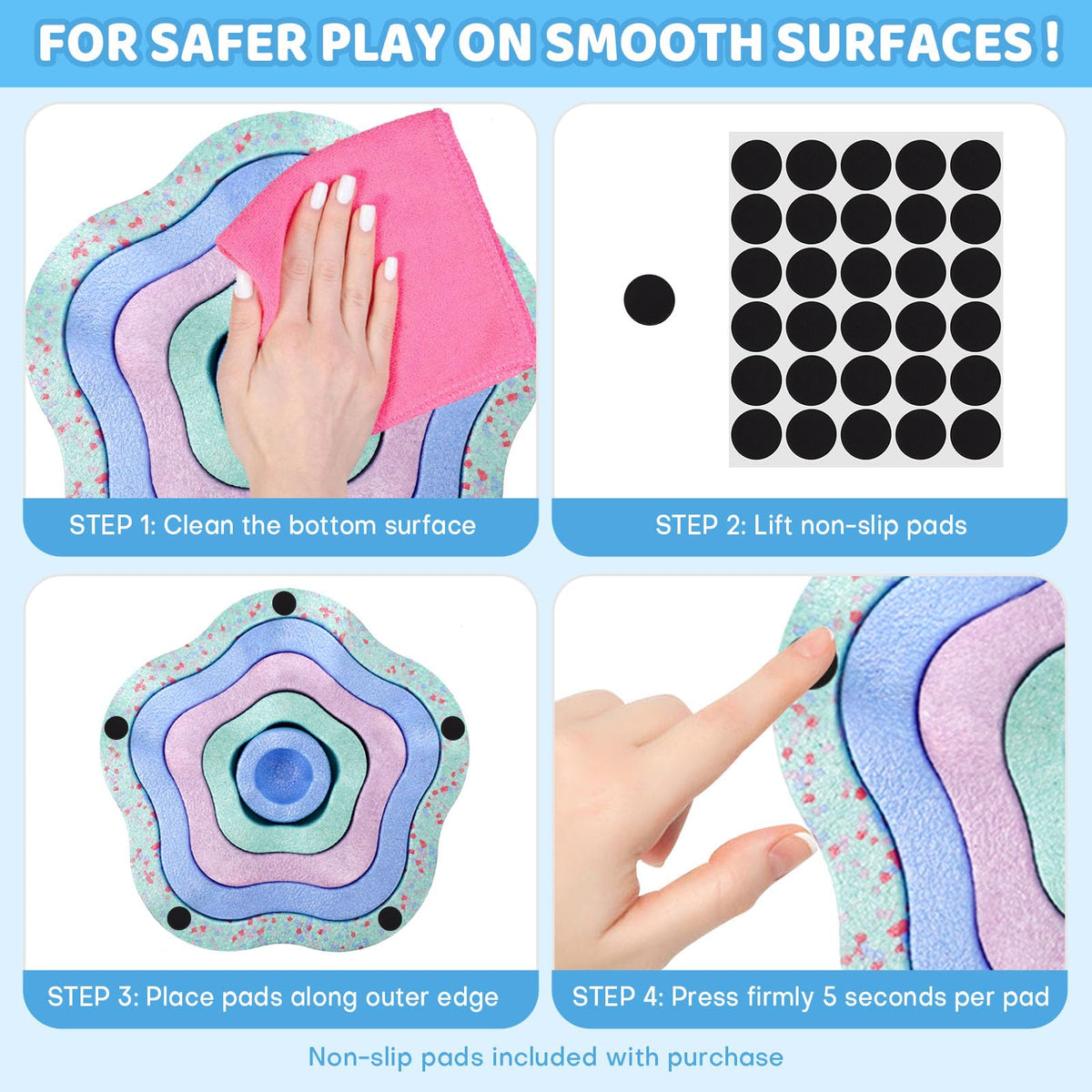 LESSETI Flower Stones eco-friendly EPP foam for safe, durable fun