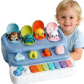 LESSETI interactive pop up piano toy front view encourages curiosity during play.