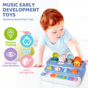 LESSETI soft rainbow lights image creates calming visual for babies.