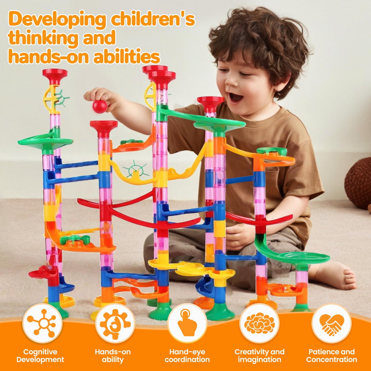 LESSETI marble run track assembly demonstrates beginner to advanced challenges