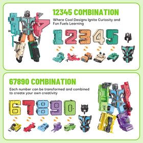 LESSETI mega-bots construction demonstrating two large robots built from number blocks