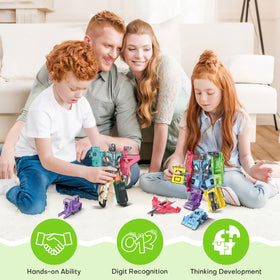 LESSETI stem counting practice with hands-on number blocks and robots