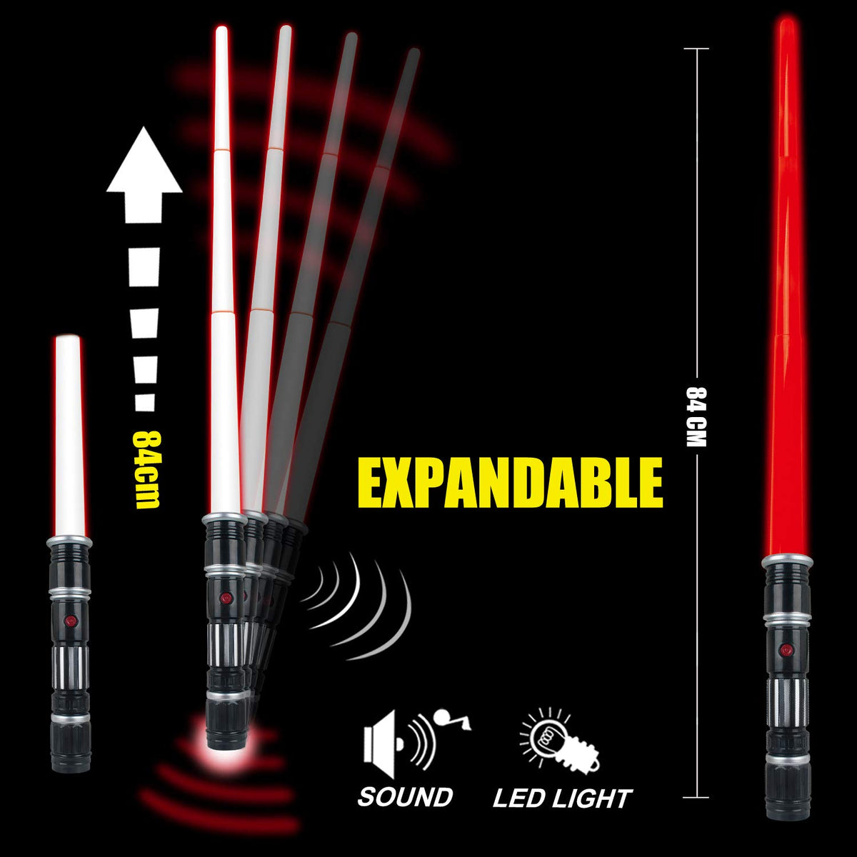 Lesuter Toys saber extendable handle 18-33 inches for versatile play.