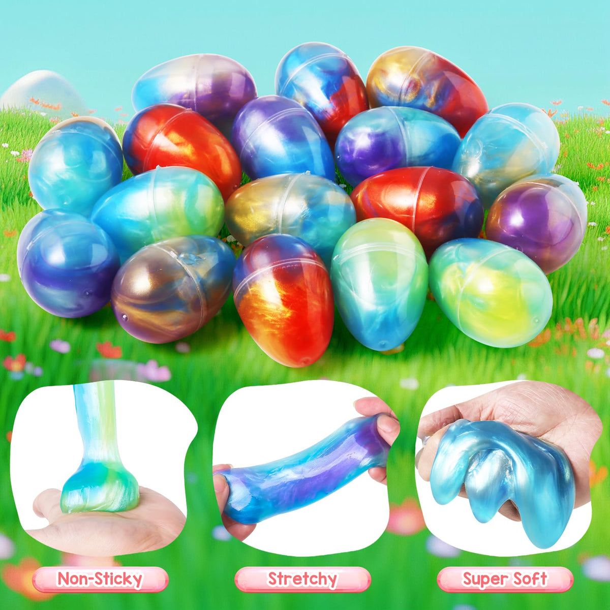 Letapapa 2.36 inch slime egg supports easy grasping by kids