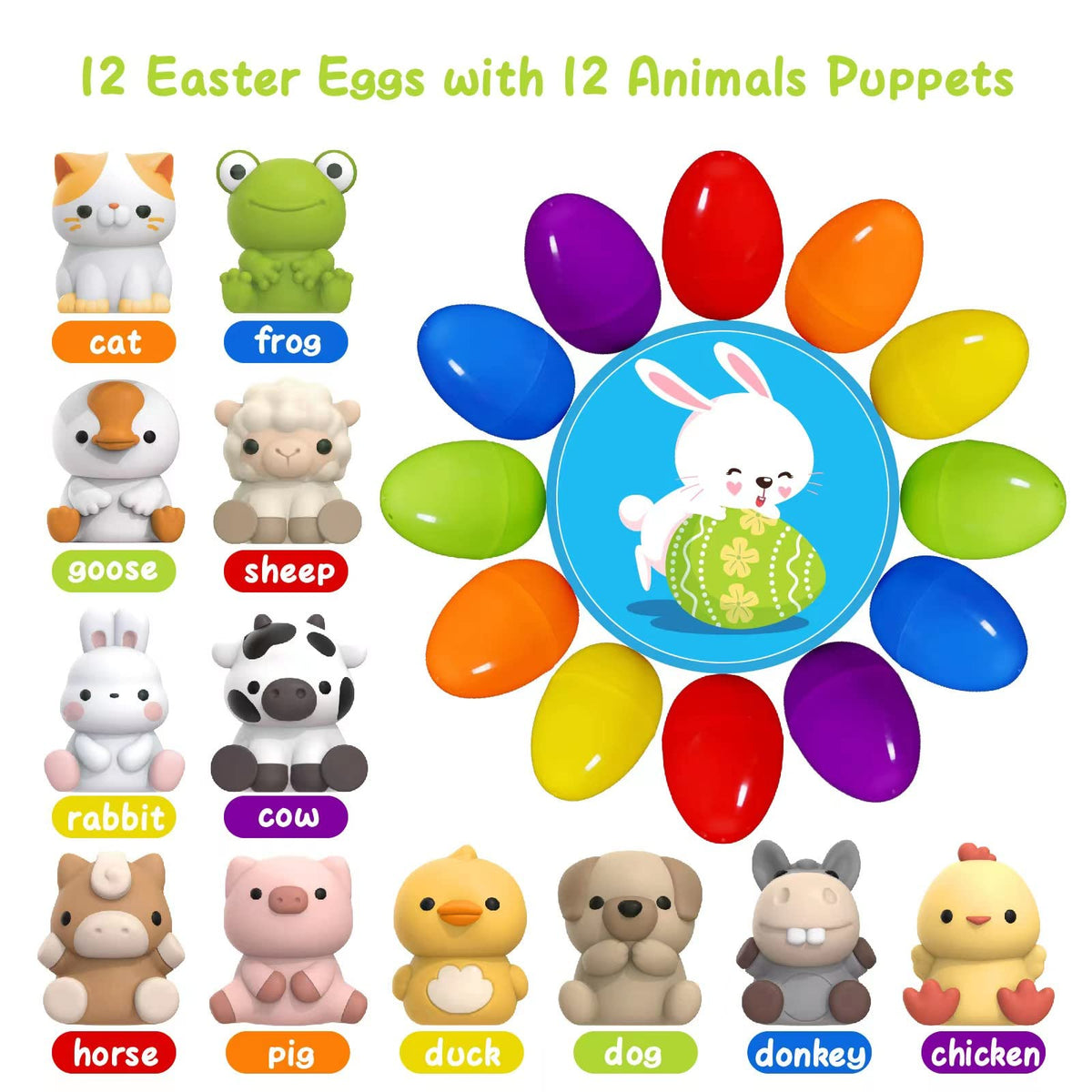Letapapa assorted animal finger puppets inside eggs support imaginative play