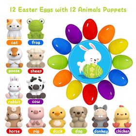 Letapapa assorted animal finger puppets inside eggs support imaginative play
