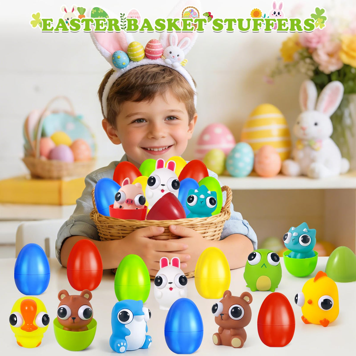 Animal toys inside Letapapa eggs support sensory play.