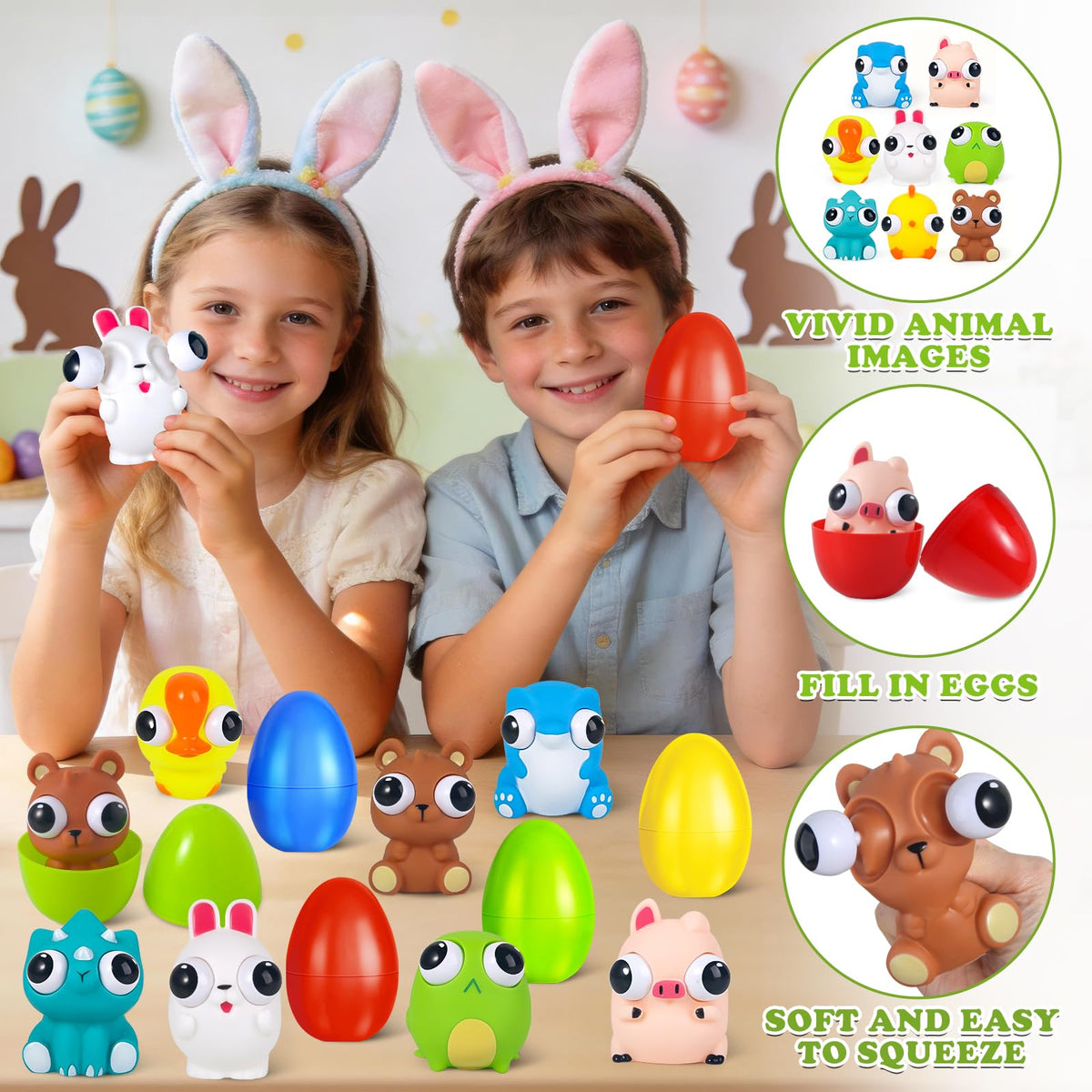Bright four-color Letapapa Easter eggs add color to decorations.