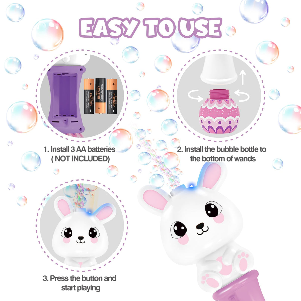 Letapapa bubble solutions eight-pack beside colorful bottles for easy setup