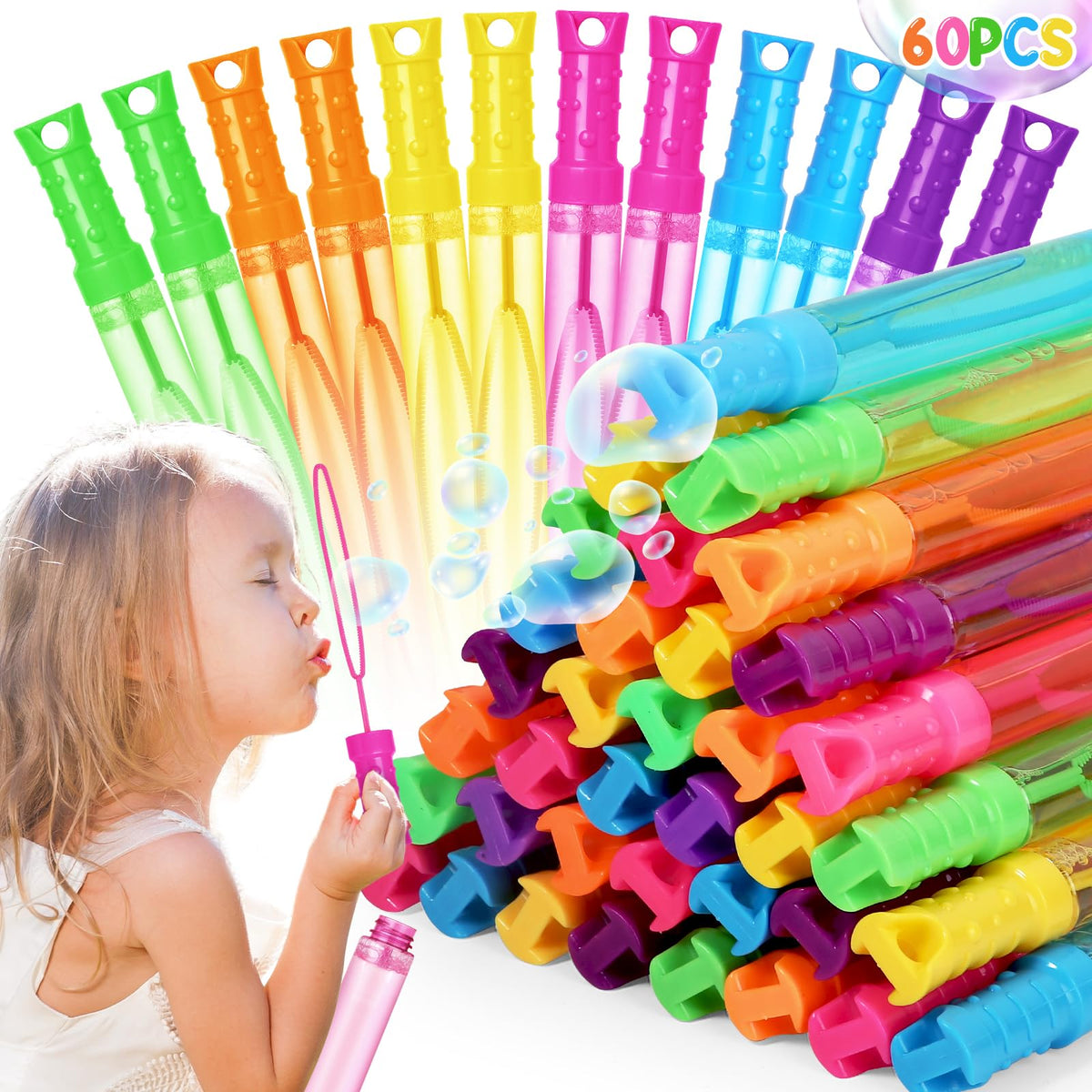 Letapapa bubble wand bulk pack with 60 wands for parties and outdoor fun.