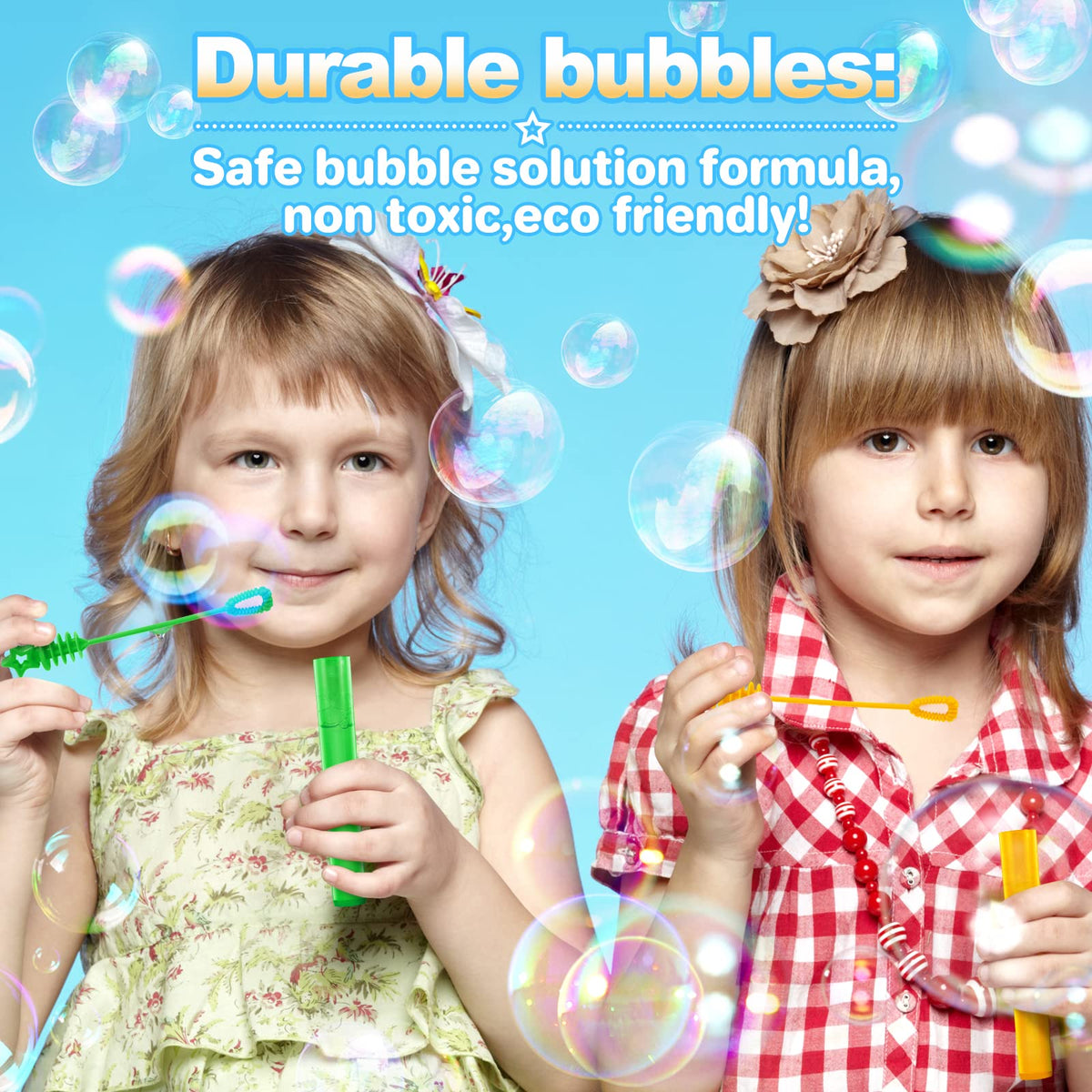 Letapapa bubble wand in action creating endless bubbles for outdoor play.