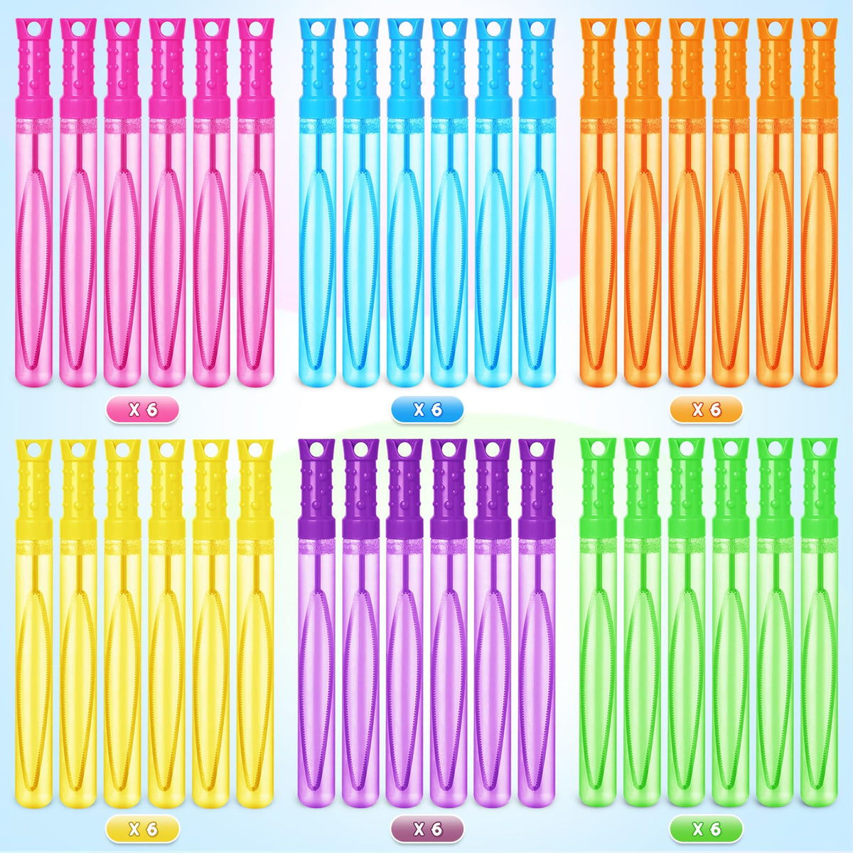 Letapapa bubble wand in six bright colors for festive party fun