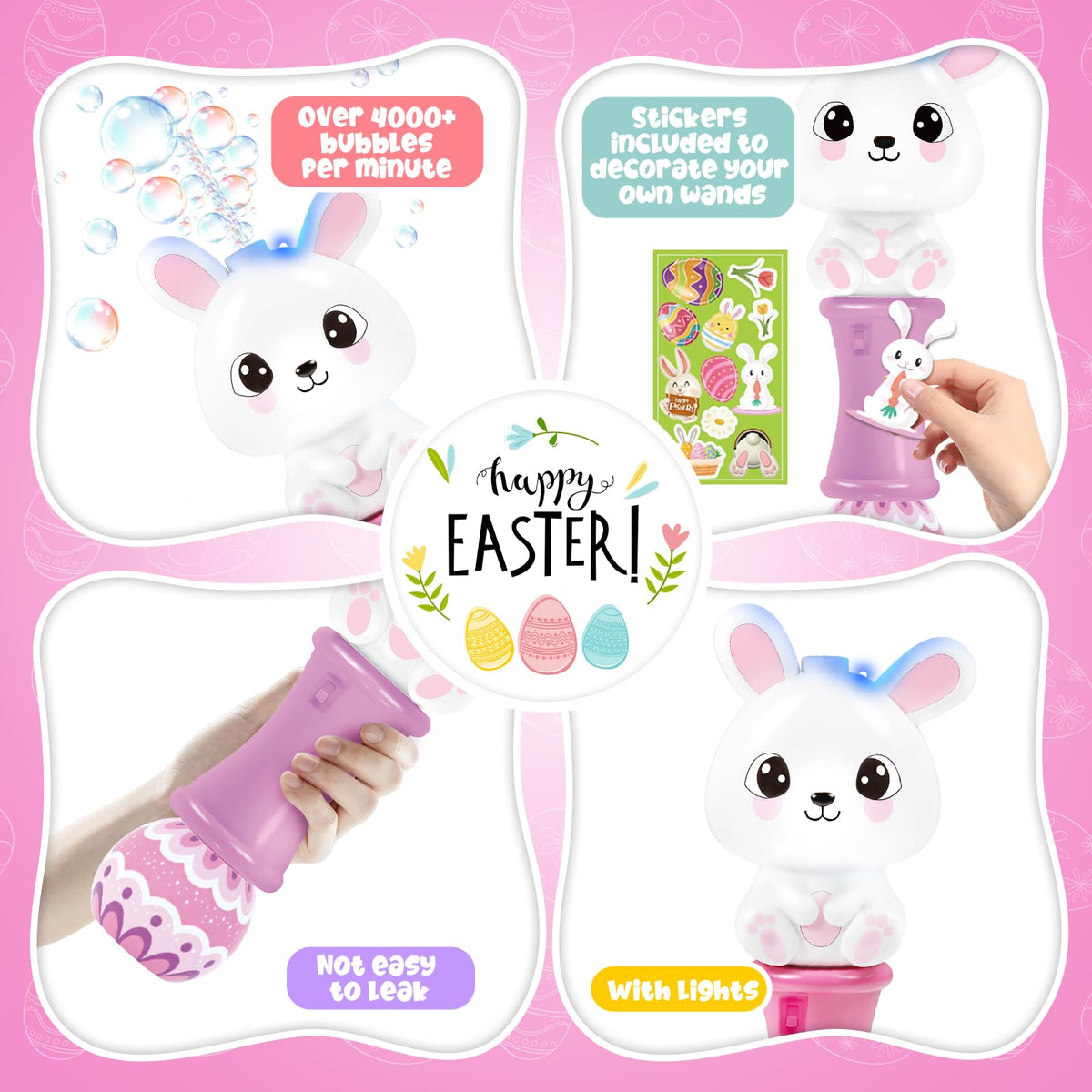 Letapapa bubble wands light feature glowing for magical play