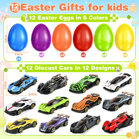 Letapapa diecast cars glide smoothly inside eggs for sharing
