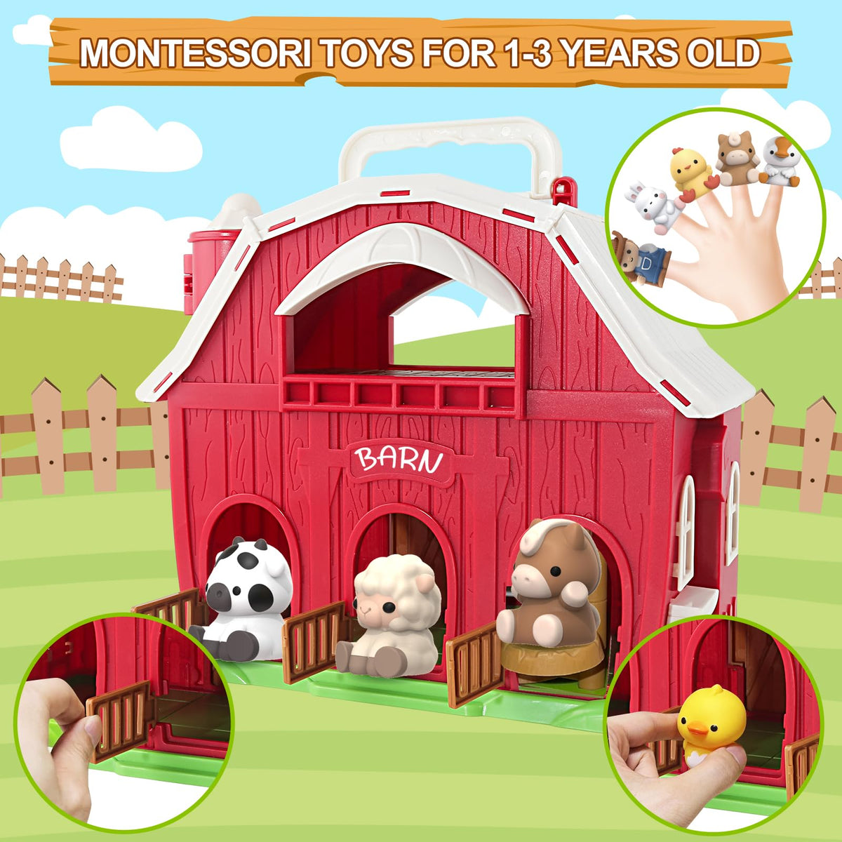 Letapapa donkey puppet toy encourages storytelling and active hand use.