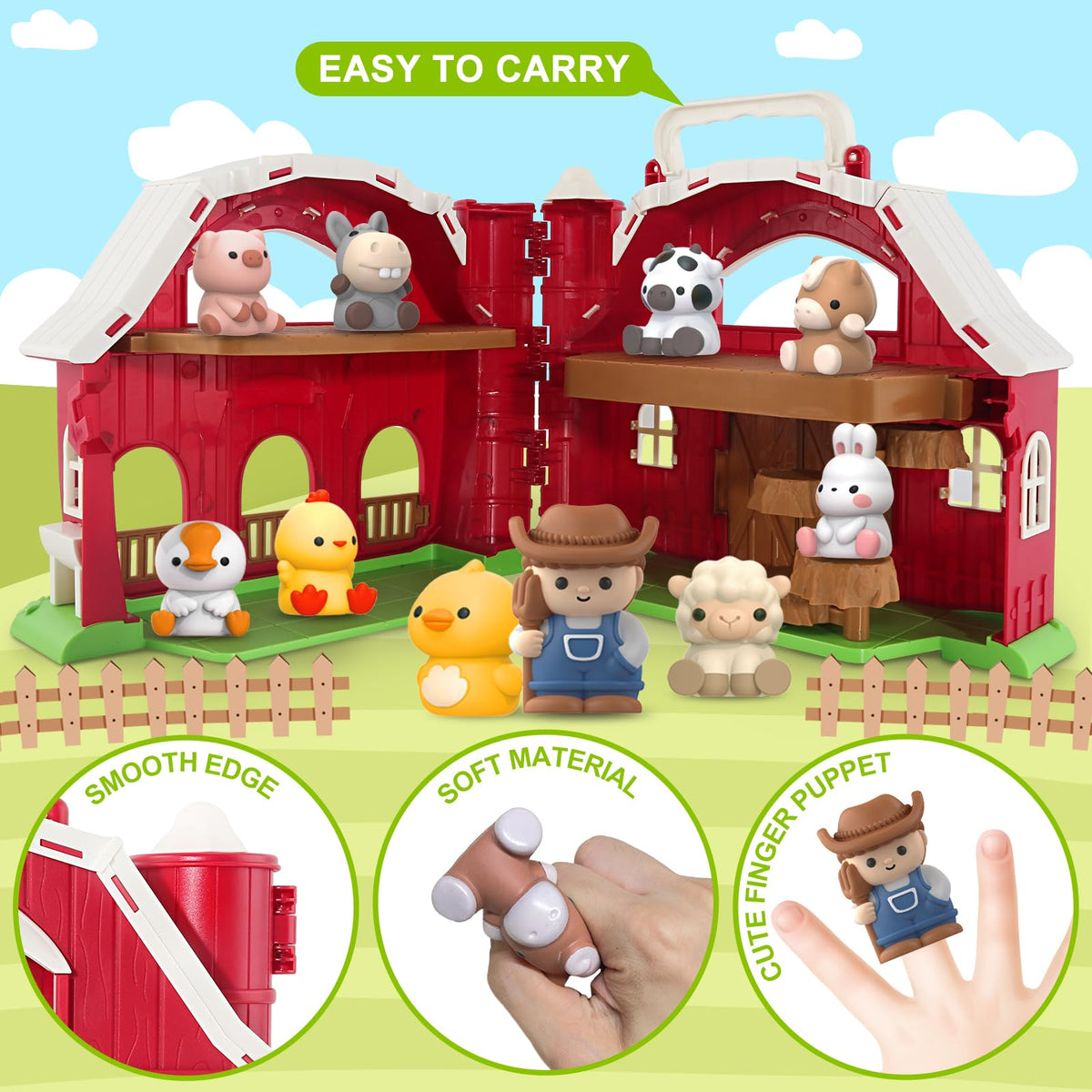Letapapa duck puppet toy inspires pretend play and early language cues.
