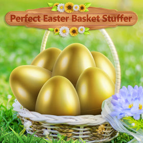 Letapapa golden Easter egg serves as a bright Easter basket stuffer and display piece.