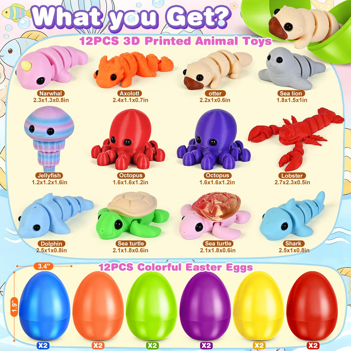 Letapapa Easter egg ocean octopus: flexible joints boost interactive play during activity