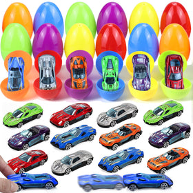 Letapapa Easter eggs with die-cast cars for 12-pack egg hunts