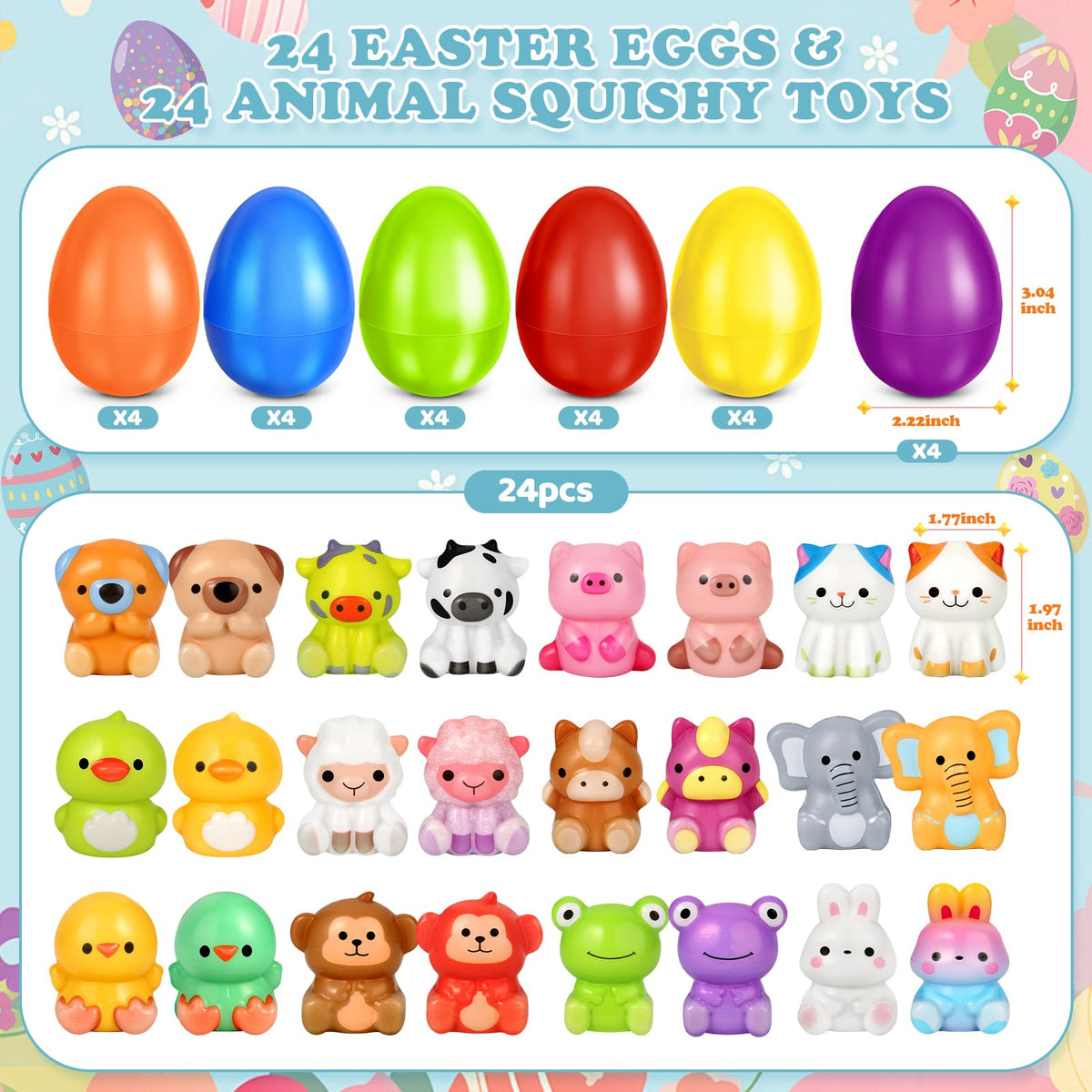 Letapapa Easter eggs filled with animal toys for interactive hunts