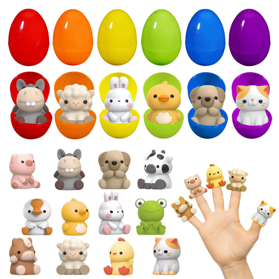 Letapapa Easter eggs with animal finger puppets for kid-friendly egg hunts