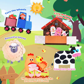 Letapapa Farm Busy Book cow feeding page sparks self-guided play.