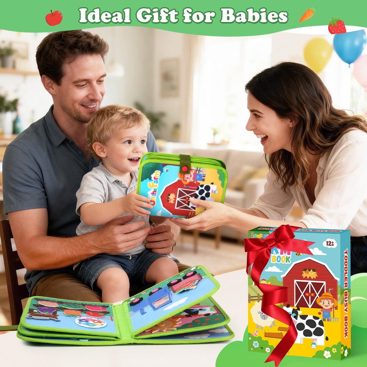 Letapapa Farm Busy Book travel-friendly design keeps toddlers engaged on the go.