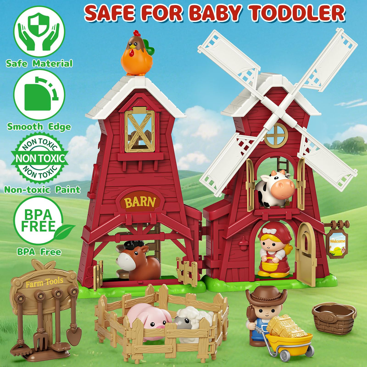Letapapa farm tools rack for organized pretend farming accessories