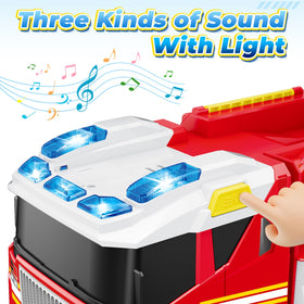 Letapapa fire truck lights and sounds enhances authentic rescue atmosphere for kids.