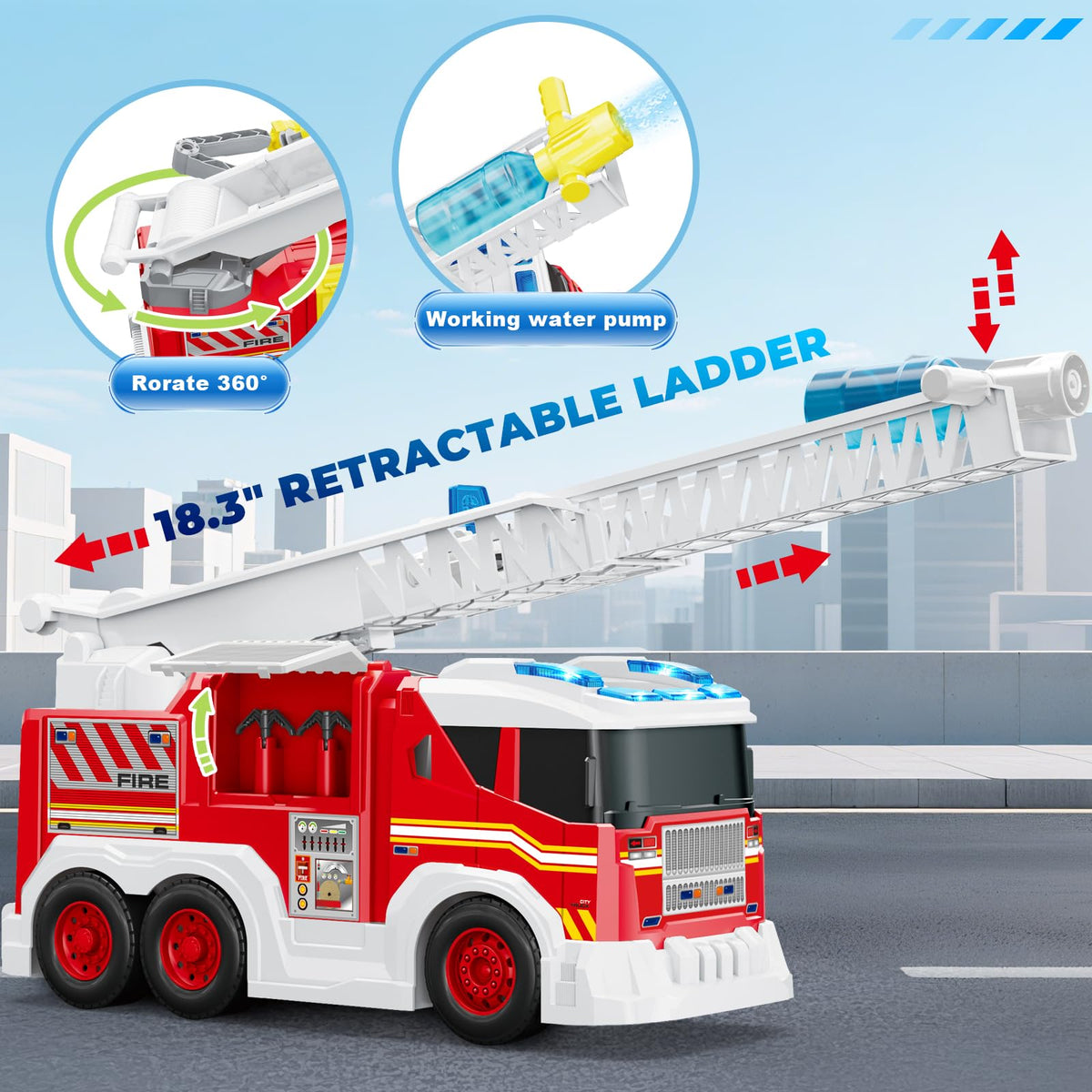 Letapapa fire truck road sign accessories teach traffic safety through role play.
