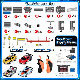 Letapapa four-slot-cars-two-controllers enable head-to-head action