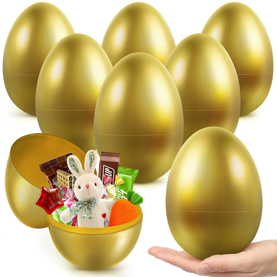 Letapapa golden 6-inch Easter egg shows a metallic finish ideal for eye-catching Easter hunts.