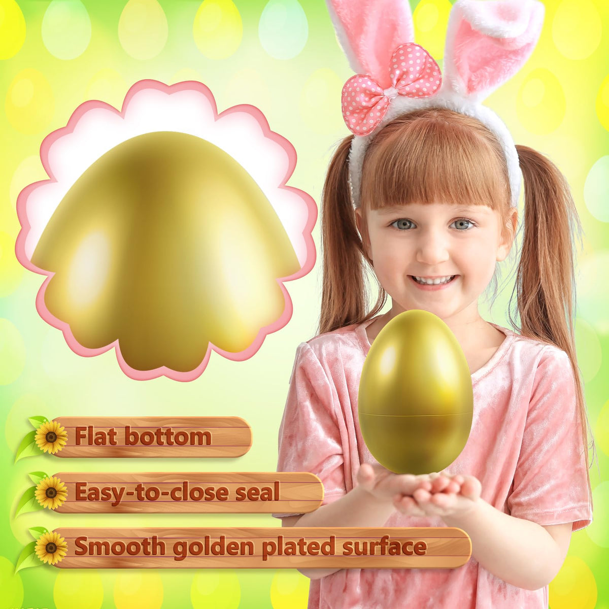 Letapapa large plastic Easter egg 6-inch ready for reuse year after year.