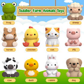 Letapapa animal puppets set includes rabbit, sheep, pig, cat, dog.