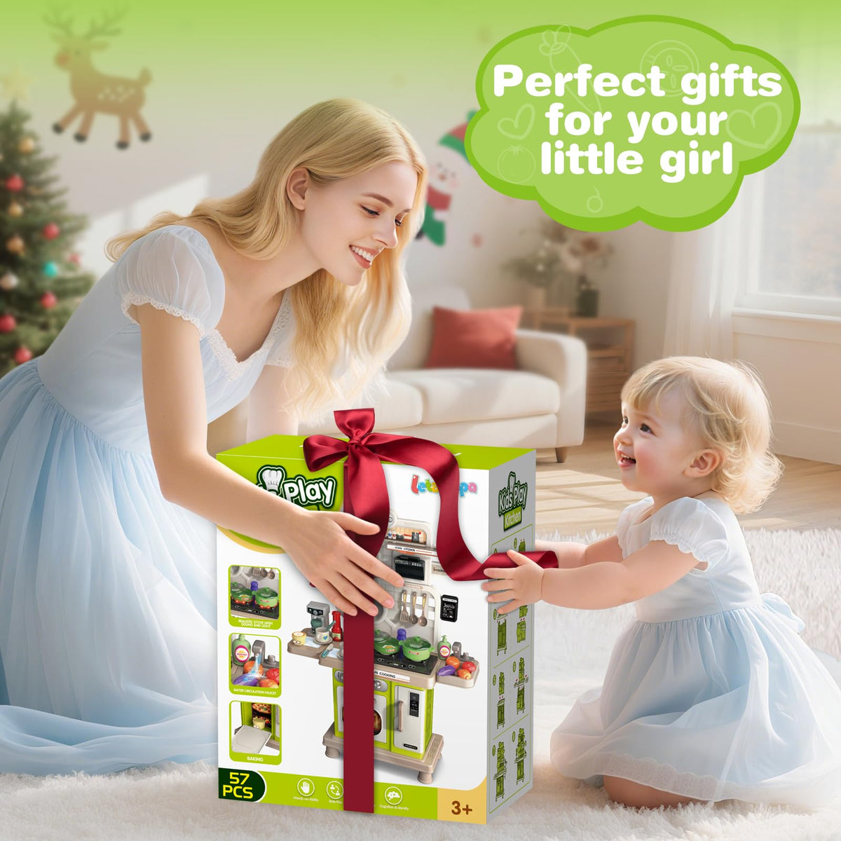 Letapapa play kitchen set large dimensions enabling group play.
