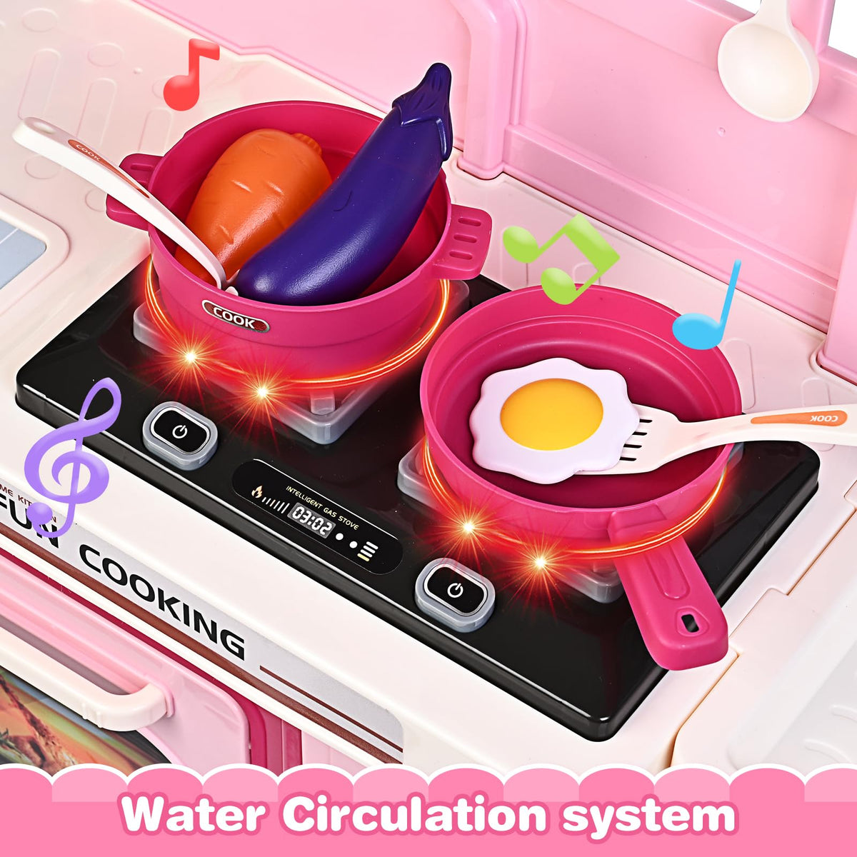 Letapapa Play Kitchen Set oven and coffee machine simulate cooking actions