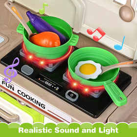 Letapapa play kitchen set oven open for realistic cooking moments.