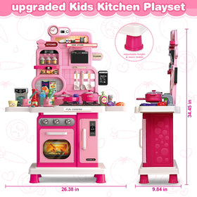 Letapapa Play Kitchen Set pink design adds cheerful kid friendly aesthetics