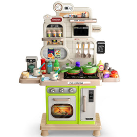 Letapapa play kitchen set realistic stove with lights and sounds for immersive pretend cooking.