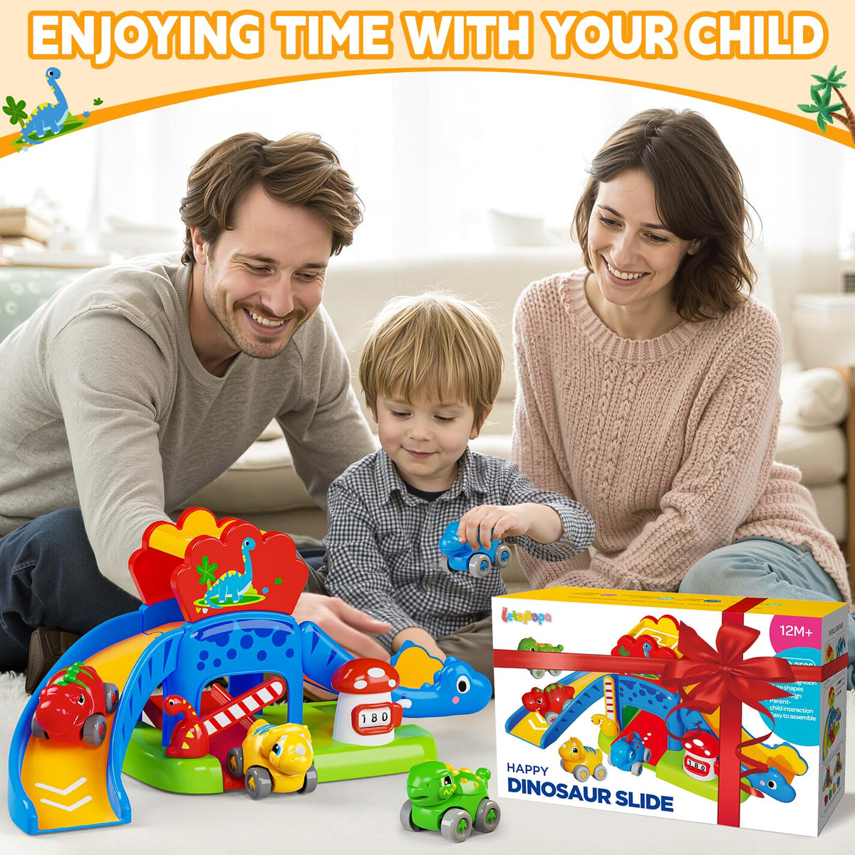 Letapapa Push car on track enables independent motor play for toddlers.