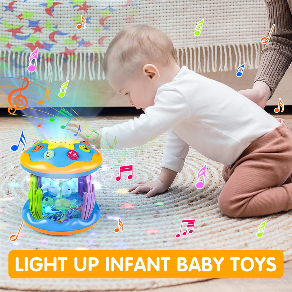 Letapapa star night light projector creates a calm bedtime atmosphere.