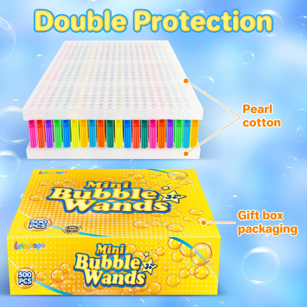 Letapapa non-toxic, odorless bubble solution ensures safe, joyful play for children 3 plus.