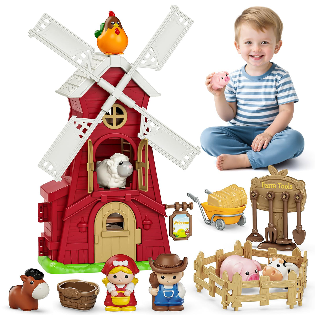 Letapapa farm windmill barn for imaginative play and fine motor practice