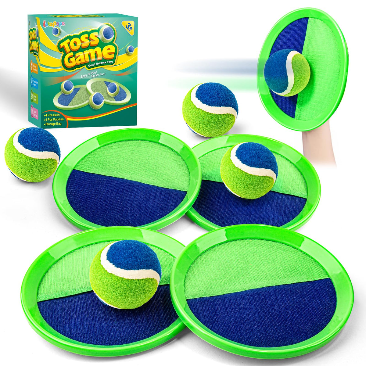 Letapapa Toss and Catch Ball Set paddles ready for pool play and precise catches